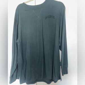 PINK Victoria's Secret Green Long Sleeve Tee